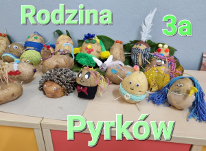 "Rodzina Pyrków" - ziemniaczane ludki wykonane przez uczniów klasy 3A